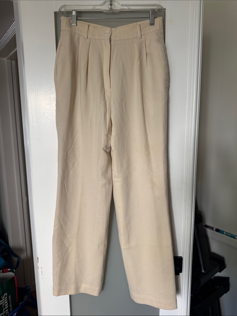 Liz Claiborne Cream High-Rise Wide-Leg Men’s Pants